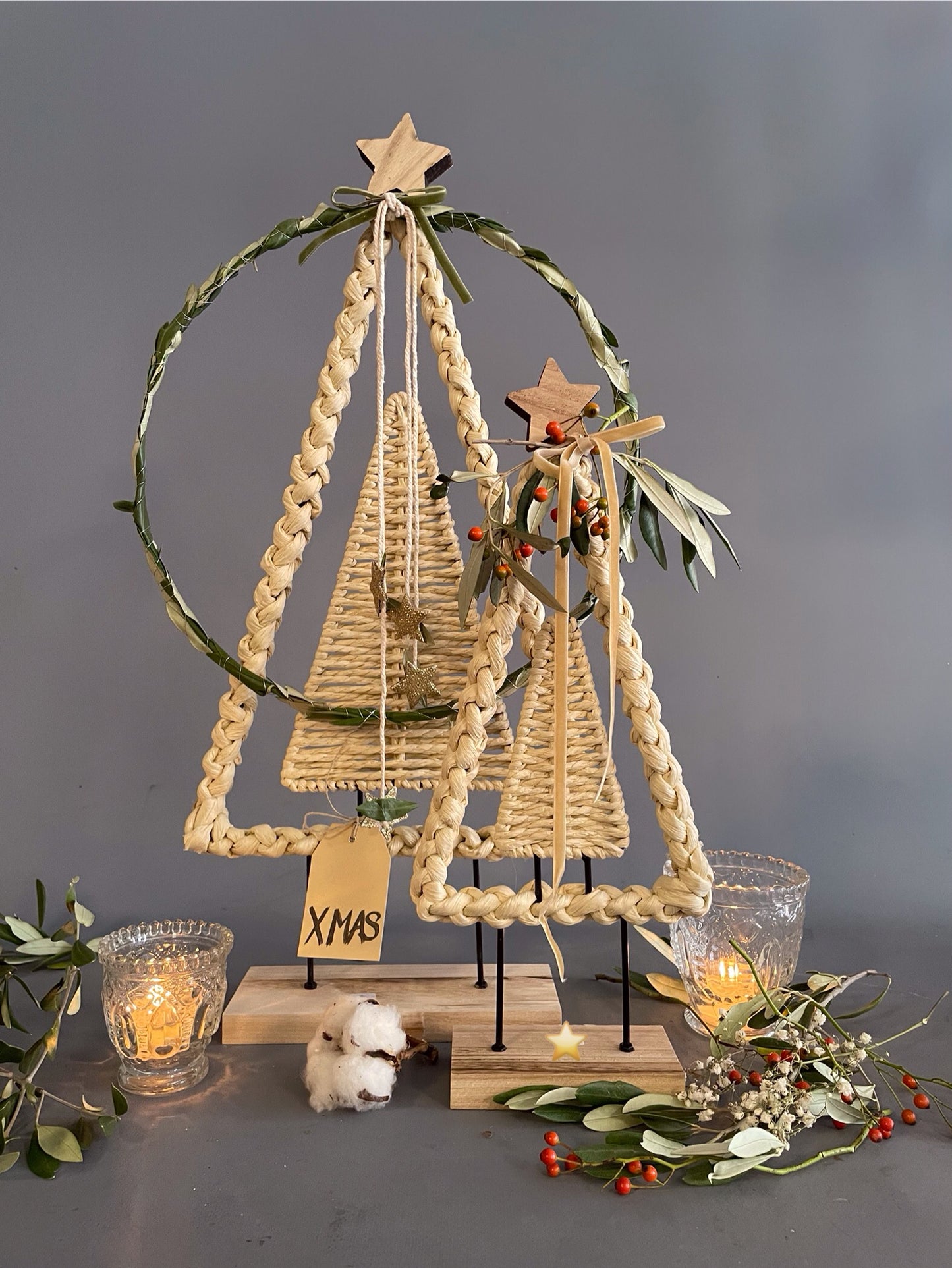 Tannenbaum stehend Creme